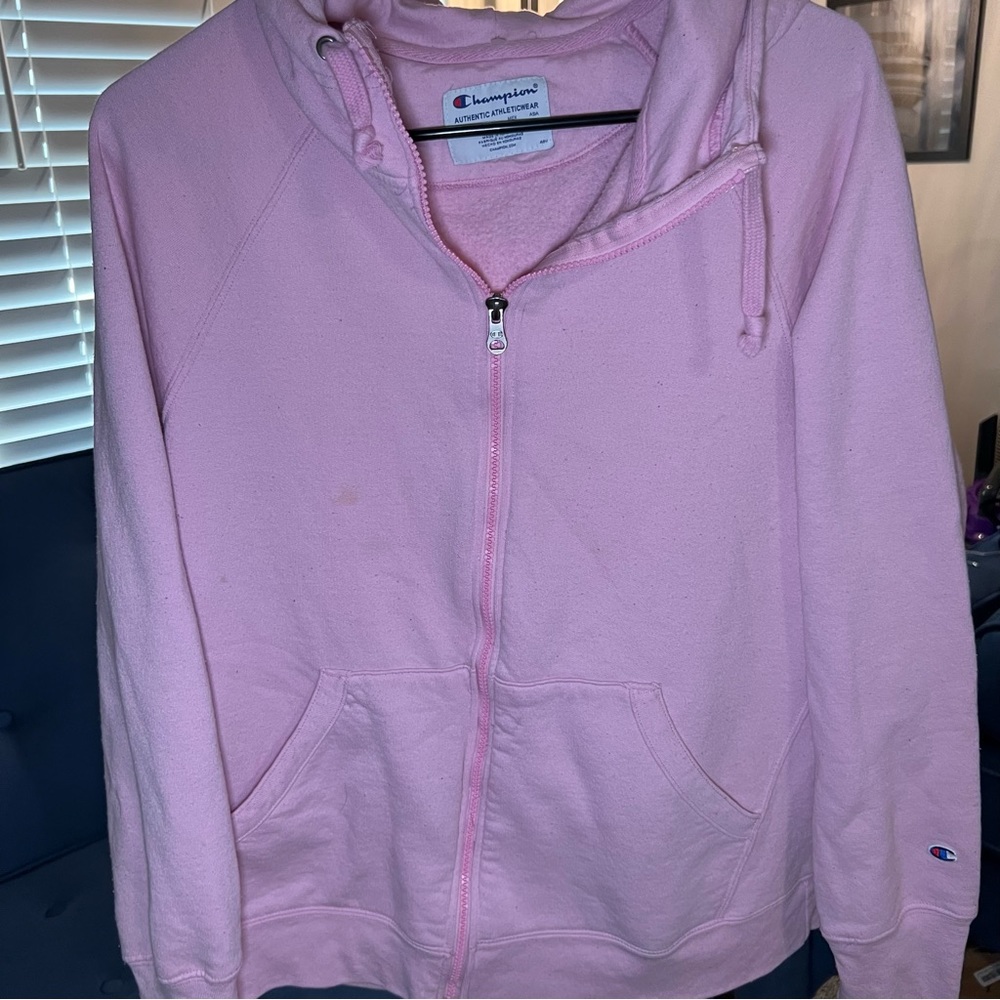 Pink Champion Zip Up Hoodie